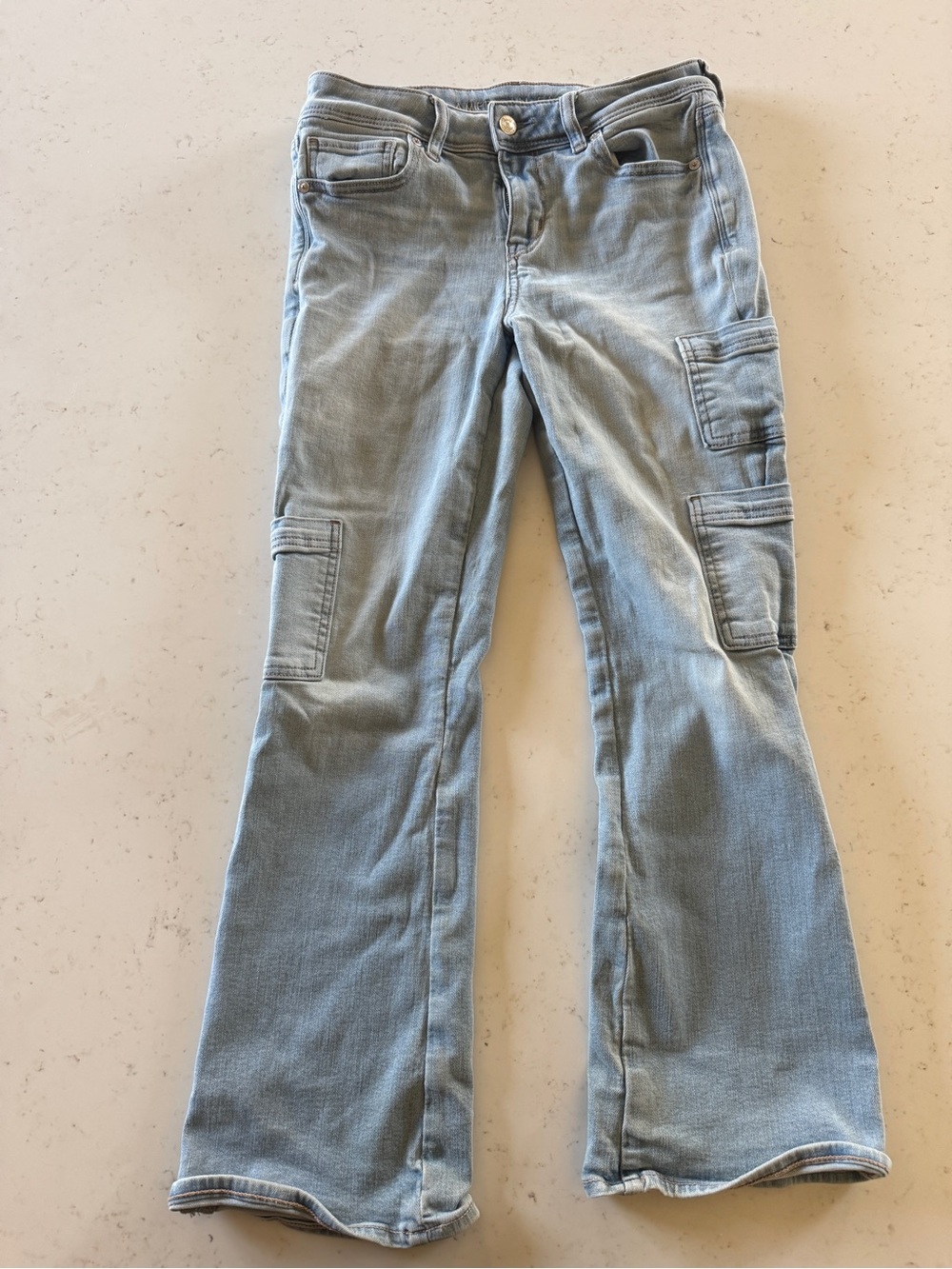 Women’s Light Blue Cargo Flare 4x28” Jeans